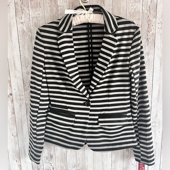 Merona New Sweatshirt Blazer Striped Stretchy - Picture 1 of 3